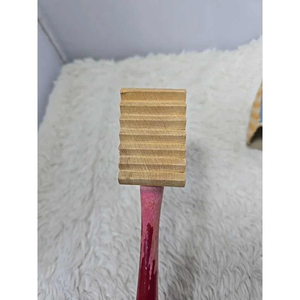 Vintage 60's MCM EKCO Meat Tenderizer‎ Mallet Hammer Wooden Red Handle